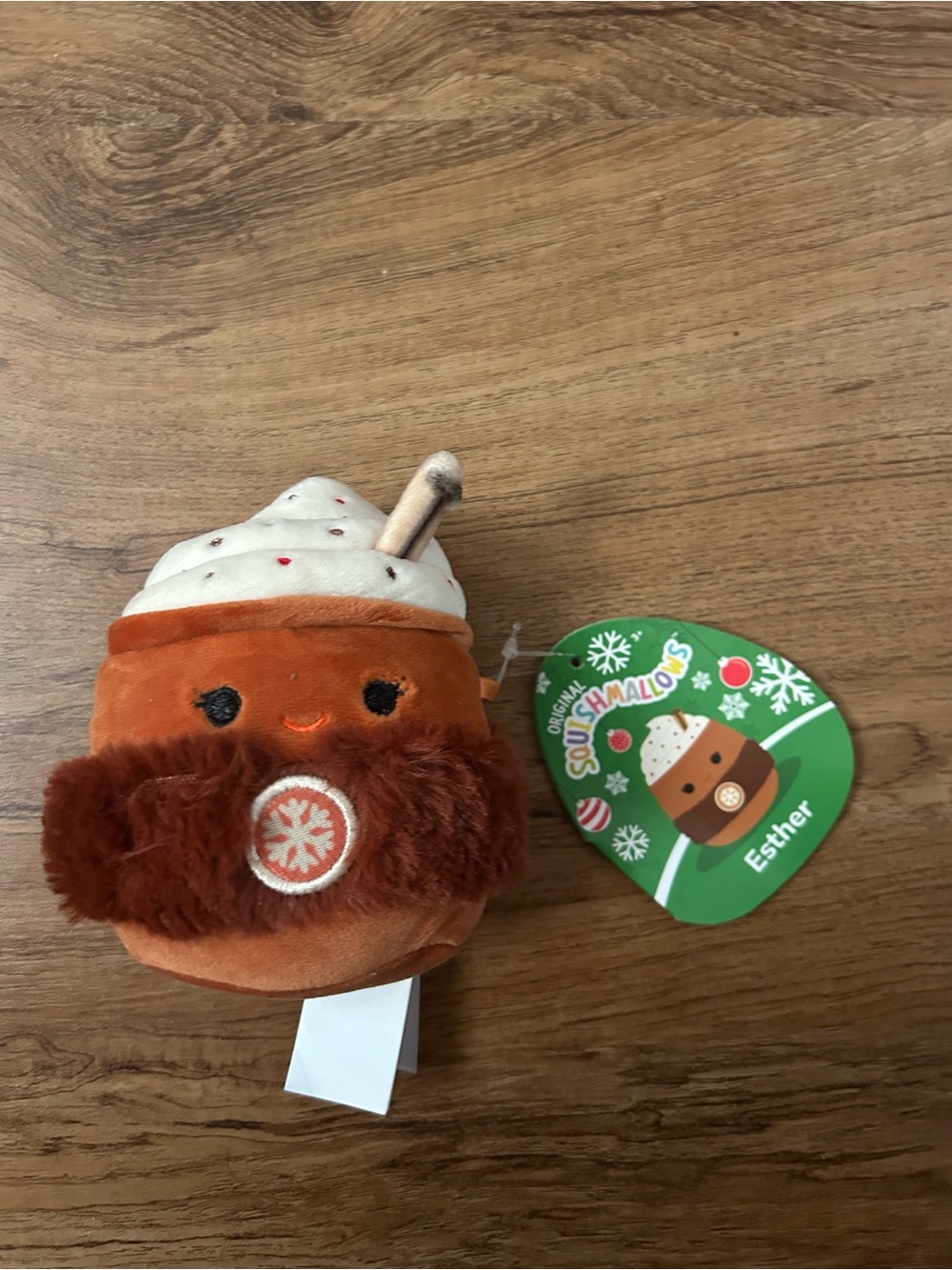 Squishmallows Esther Hot Cocoa Plush - Brown, Cream & Red